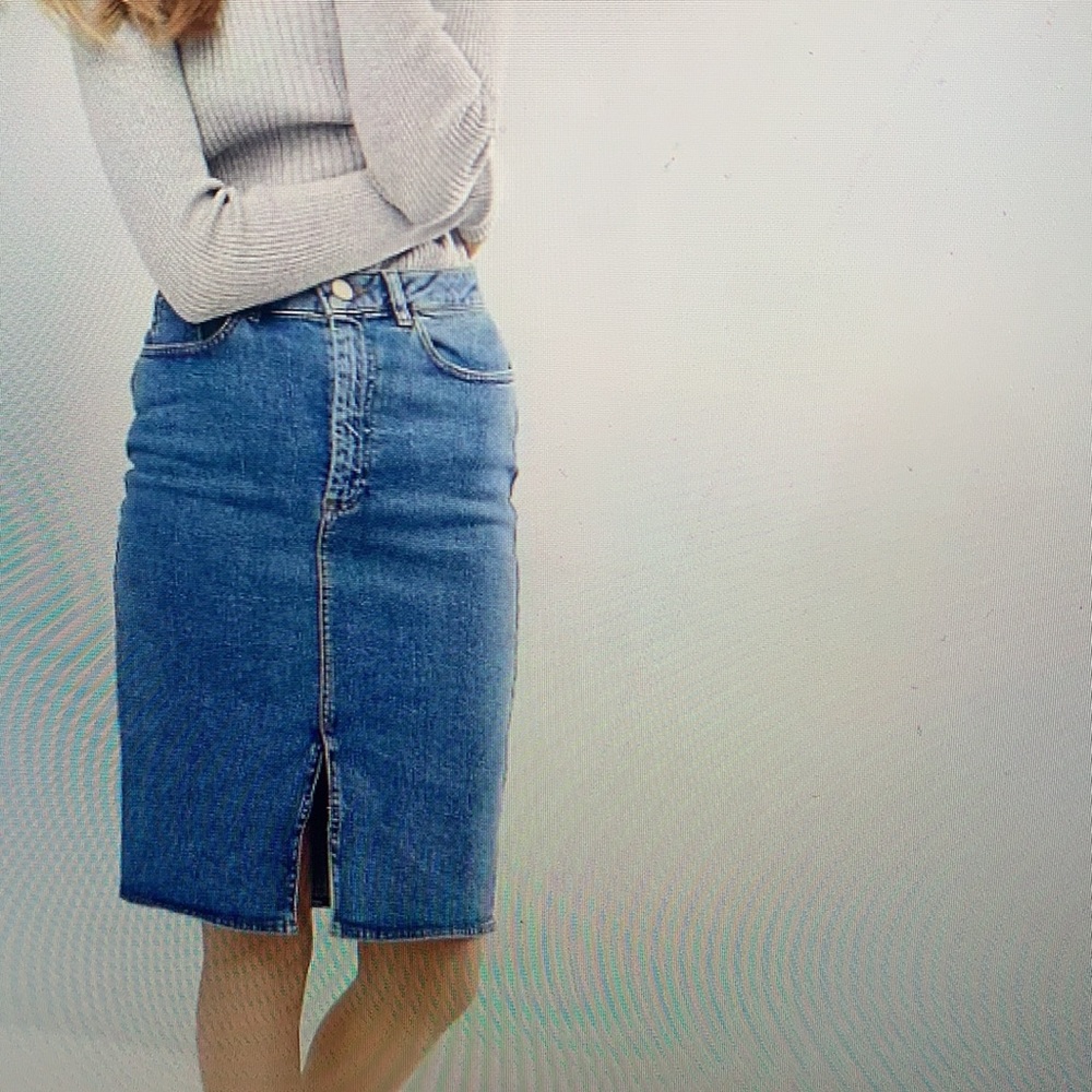 NWT ASOS Denim Pencil Skirt in Mid Wash - Picture 10 of 10